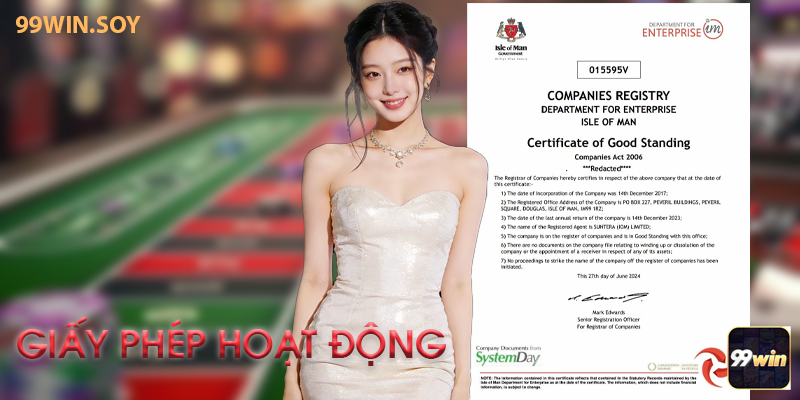 Giấy Phép Hoạt Động 99WIN - Cập Nhật Thông Tin Năm 2026